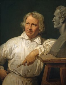 بيرتل ثورفالدسن 1768-1844 مع تمثال نصفي لهوراس فيرنيه ، 1833 أو في وقت لاحق. بواسطة إميل جان هوراس فيرنيه