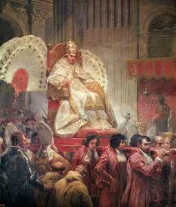 البابا بيوس الثامن (1761-1830) في القديس بطرس على Sedia Gestatoria ، 1829 (انظر أيضًا 182515) بواسطة إميل جان هوراس فيرنيه