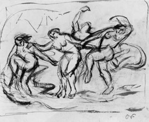 تكوين الشكل مع النساء الاستحمام والرقص. بواسطة Emile Othon Friesz