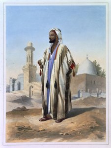 فلة مرتدية الهابا ، رسم من وادي النيل ، نقش بواسطة حانة تشارلز بور (1814-1881). بواسطة Lemercier ، 1848 بواسطة إميل بريس دافين