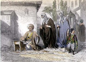 كاتبة الخطابات العامة ، من "القسطنطينية والبحر الأسود" ، نقشها الأخوان رورج بواسطة إميل ورورج أدولف رورج