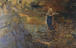 Laundress, by Emilio Gola (1851-1923)