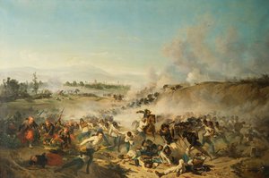 معركة باليسترو عام 1859 (زيت على قماش) بواسطة إميليو لابي