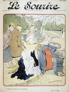 حادث سيارة: "امرأة أخرى تخطئ". رسم إيضاحي لإيمانويل باركيت (1870-1940) - في "" Le Smile "" من 19/01/1901