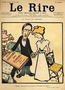في اليوم السابق للزفاف ، رسم كاريكاتوري من غلاف "Le Rire" ، 26 أغسطس 1899