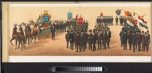 موكب في هارلم ، 1872 (اللوحة 10) موكب أقيم في هارلم ، الأول من أبريل 1872. (عنوان السلسلة على الكائن)
