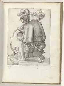 زوجة الجندي الألماني (العنوان على الشيء) Duitse Soldatenvrouw ، gekleed volgens de mode van ca. 1550 موقف الدول المختلفة في عصرنا بواسطة Enea Vico