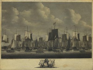 الأسطول يغادر ميناء فليسينجين ، 1804 بواسطة جاكوب شوارتزنباخ