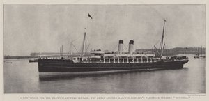سفينة جديدة لخدمة Harwich-Antwerp ، شركة Great Eastern Company Railway Company Passenger Steamer Brussels بواسطة مصور انجليزى