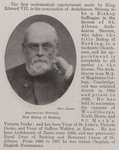Archdeacon Stevens ، أسقف باركينغ الجديد بواسطة مصور انجليزى