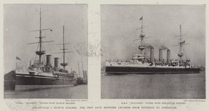 بيلفيل ضد سكوتش غلايات ، سباق الاختبار بين الطرادات من Spithead إلى جبل طارق بواسطة مصور انجليزى