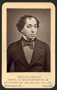 Benjamin Disraeli, Earl of Beaconsfield, memorial photo card (b/w photo) بواسطة مصور انجليزى