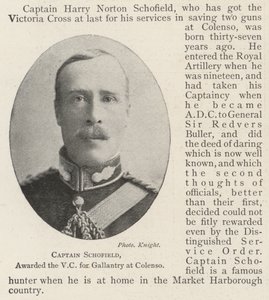 الكابتن Schofield ، منح VC لـ Gallantry في Colenso بواسطة مصور انجليزى