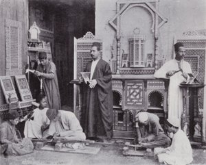Egypt: A Mushrebieh Workshop (b/w photo) بواسطة مصور انجليزى
