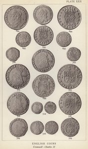 English Coins, Cromwell, Charles II (b/w photo) بواسطة مصور انجليزى