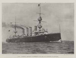 عاد HMS Powerful إلى بورتسموث مع المدافعين البحريين عن Ladysmith بواسطة مصور انجليزى