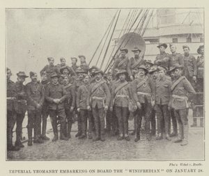 الإمبراطورية Yeomanry تشرع على متن Winifredian في 28 يناير بواسطة مصور انجليزى