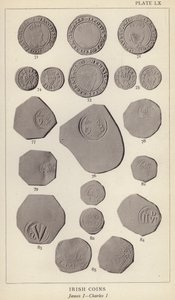 Irish Coins, James I, Charles I (b/w photo) بواسطة مصور انجليزى