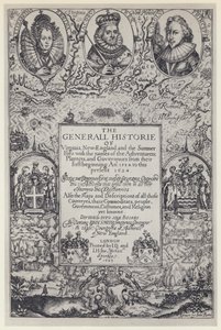 John Smith, The Generall Historie of Virginia, J Dawson for M Sparkes 1624 (b/w photo) بواسطة مصور انجليزى