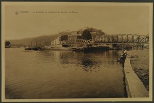 قلعة ملتقى سامبر وميوز ، نامور ، حوالي عام 1914 بواسطة مصور انجليزى