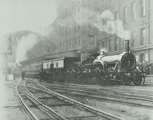 آخر قطار واسع النطاق يغادر محطة بادينجتون ، 1892 بواسطة مصور انجليزى
