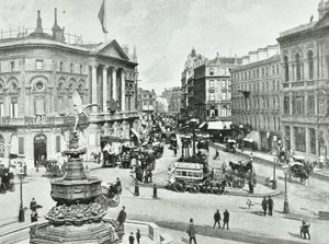 جناح لندن ، سيرك بيكاديللي ، وستمنستر إل بي: النظر شرقاً ، 1896 بواسطة مصور انجليزى
