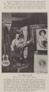 السيد Emile Fuchs ، مصمم الطوابع البريطانية الجديدة بواسطة مصور انجليزى