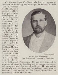 السيد G Sims Woodhead ، أستاذ علم الأمراض الجديد في Cambridge