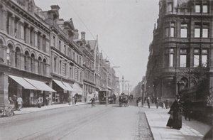 Newcastle, Grainger Street, West (b/w photo) بواسطة مصور انجليزى