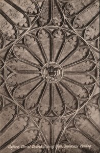 Oxford, Christ Church, Dining Hall, Staircase Ceiling (b/w photo) بواسطة مصور انجليزى