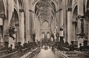Oxford, Christchurch Cathedral, Choir East (b/w photo) بواسطة مصور انجليزى