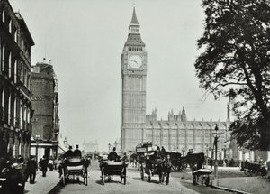 ساحة البرلمان ، وستمنستر إل بي: ساحة البرلمان تتطلع إلى شارع الجسر ، 1895 بواسطة مصور انجليزى