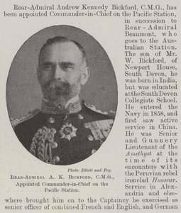 العميد البحري AK Bickford ، CMG ، عين القائد العام في محطة المحيط الهادئ بواسطة مصور انجليزى