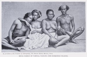 Royal Family of Vahitai, Taouata, the Marquesas Islands (b/w photo) بواسطة مصور انجليزى