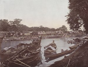 مشهد على Mandelay Creek (صورة ملونة) بواسطة مصور انجليزى