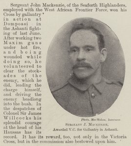 الرقيب J Mackenzie ، منح VC لـ Gallantry في Ashanti بواسطة مصور انجليزى