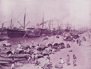 الشحن في هوغلي ، كلكتا بواسطة مصور انجليزى