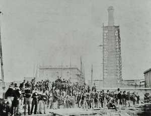 المجرى الجنوبي ، الصليب: كبار الشخصيات في الموقع ، 1865 بواسطة مصور انجليزى