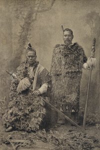 Tawhiao, the Maori King, and Major Wiremu Te Wheoro (b/w photo) بواسطة مصور انجليزى
