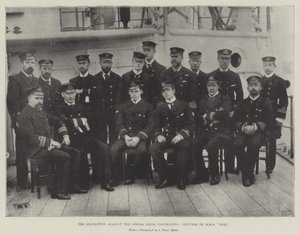 الحملة ضد المتمردين في سيراليون ، ضباط HMS Fox بواسطة مصور انجليزى