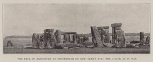 سقوط Monoliths في Stonehenge عشية رأس السنة الجديدة ، الدائرة كما كانت بواسطة مصور انجليزى