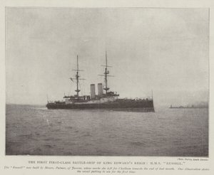 أول سفينة معركة من الدرجة الأولى للملك إدواردز عهد ، HMS Russell بواسطة مصور انجليزى