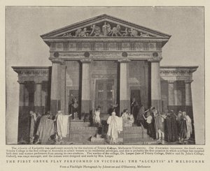 لعبت أول مسرحية يونانية في فيكتوريا ، Alcestis في ملبورن بواسطة مصور انجليزى