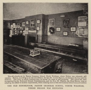 The Old Schoolroom، Paston Grammar School، North Walsham ، حيث تلقى تعليم نيلسون بواسطة مصور انجليزى