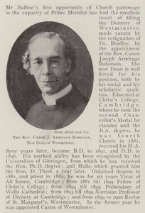 القس Canon J Armitage Robinson ، عميد وستمنستر الجديد بواسطة مصور انجليزى