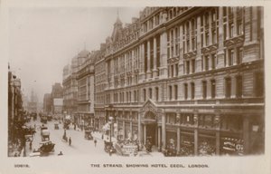 The Strand, Hotel Cecil, London (b/w photo) بواسطة مصور انجليزى