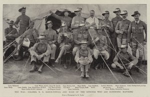 الحرب ، العقيد RS Baden-Powell وبعض الضباط الذين يدافعون عن Mafeking بواسطة مصور انجليزى