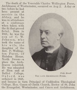الراحل Archdeacon Furse بواسطة مصور انجليزى