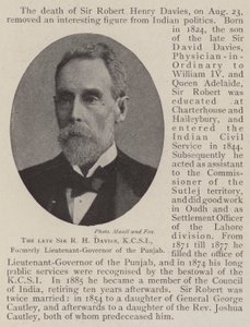 الراحل السير RH Davies ، KCSI ، اللفتنانت جنرال البنجاب سابقًا بواسطة مصور انجليزى
