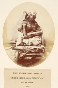 Tun Sookh Doss Bairago ، المتدين الديني الهندوسي ، الله أباد ، من شعب الهند ، بقلم جيه فوربس واتسون ، تم نشره عام 1868 (طبعة زيلية) بواسطة مصور انجليزى